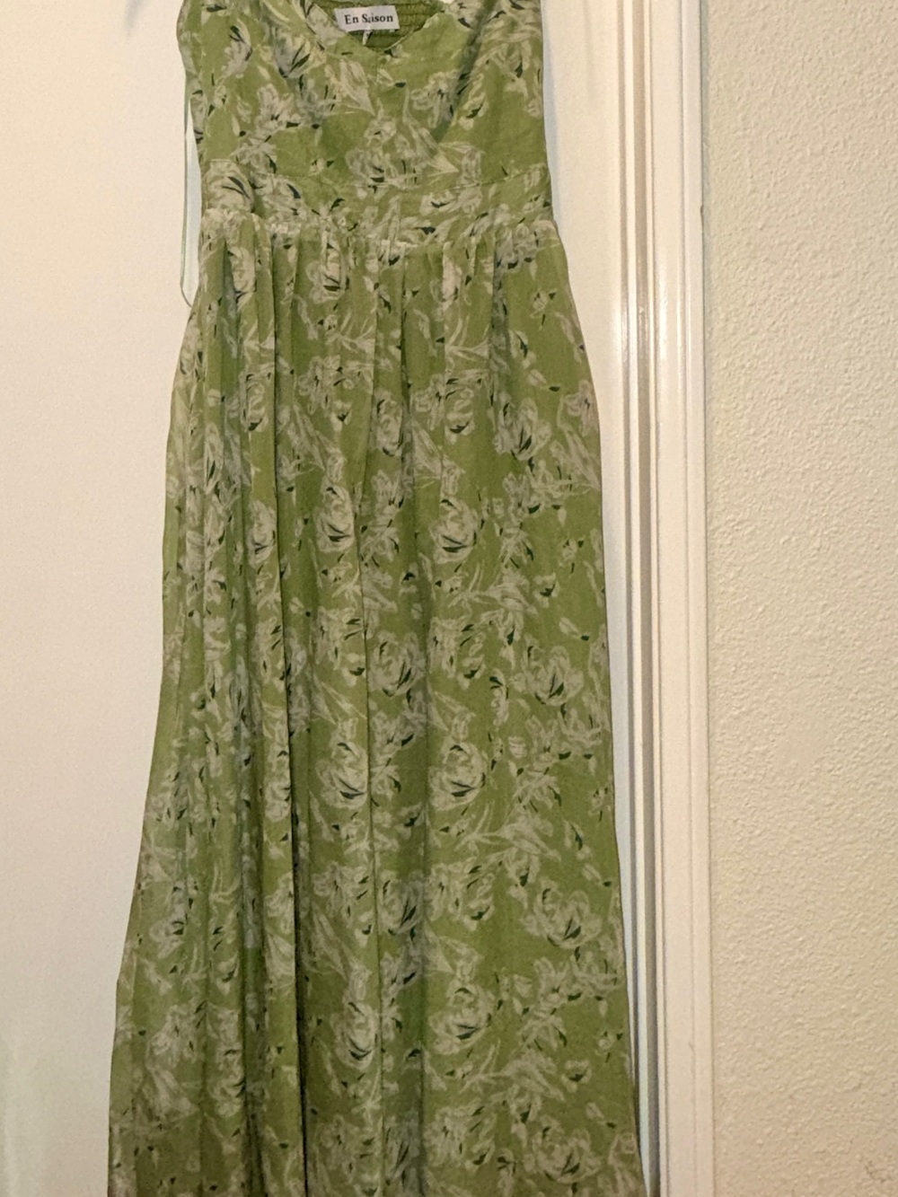 En Saison Green Floral Spaghetti-Strap Dress - Picture 5 of 8